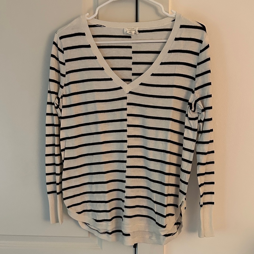 Caslon Asymmetrical Stripe Sweater XS